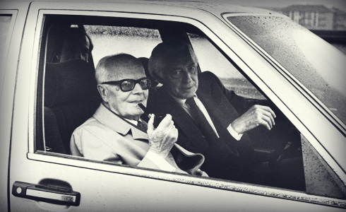 Gianni Agnelli and the President Pertini on the Lancia Thema S.W.Zagato owned by the Avvocato.