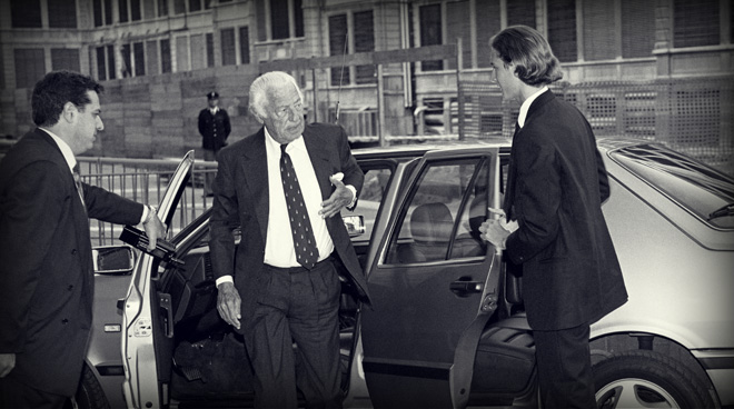 Avvocato Agnelli con la Fiat Croma