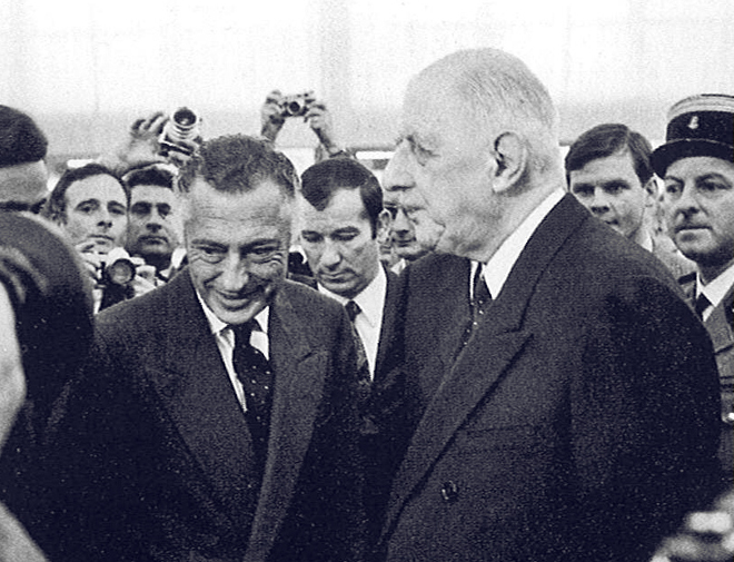 With Charles De Gaulle in Paris, on October 4, 1968.
