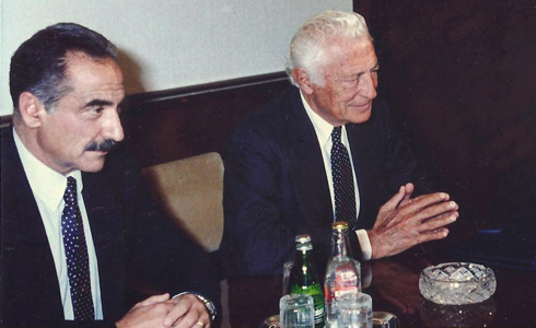 With Dr. Francesco Gallo in a meeting with Minister Miklos in Budapest in September 1989.