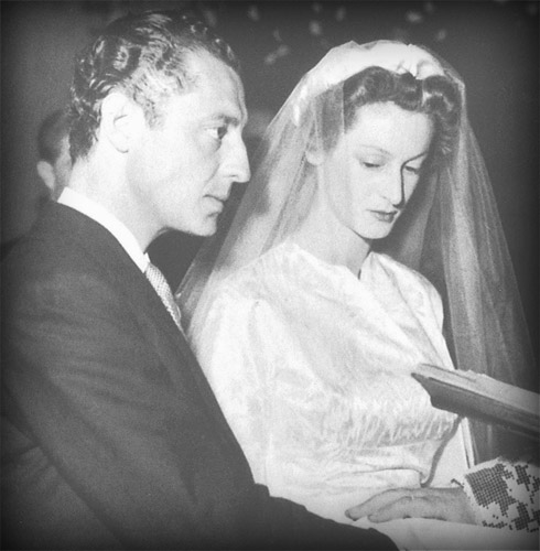 Gianni and Marella on their wedding day, celebrated in Strasburg in 1953.