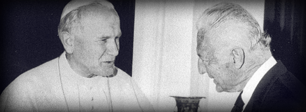 With Pope John Paul II in June 1983.