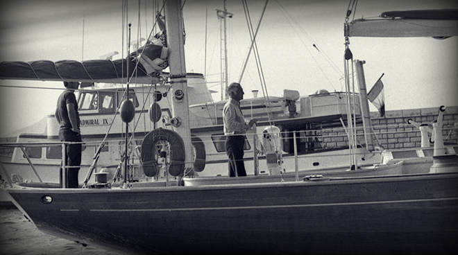 Gianni Agnelli sulla sua barca a vela